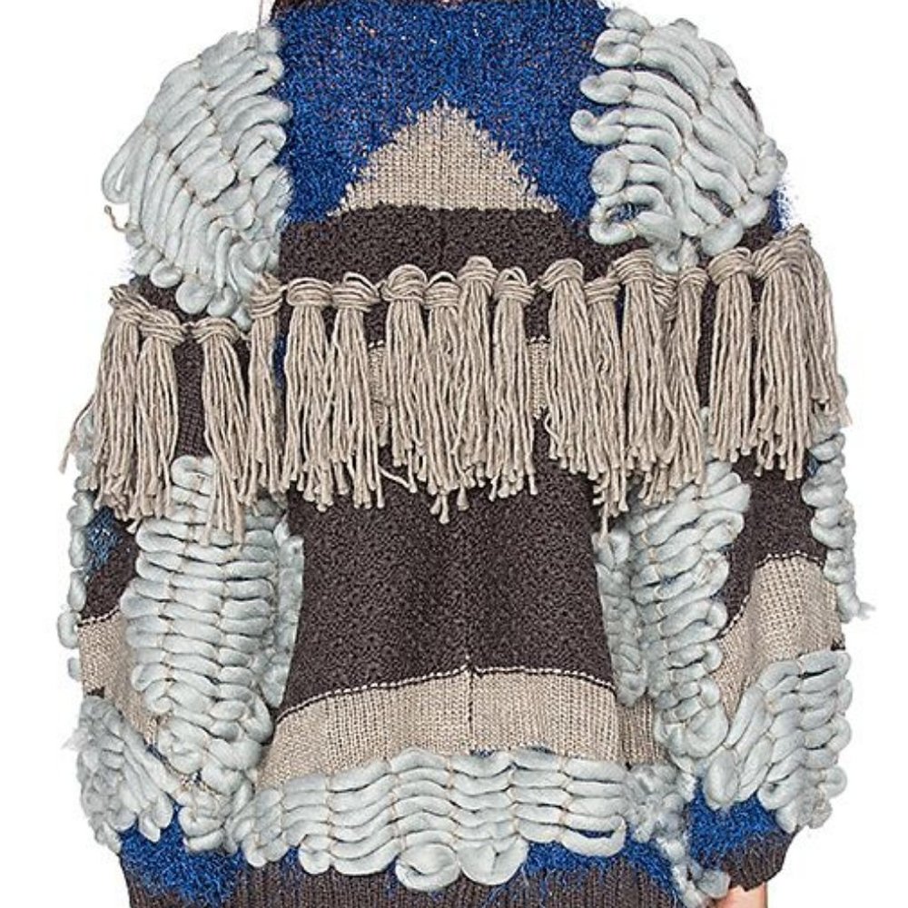 For Love And Lemons Knitz Blue And Grey Sweater